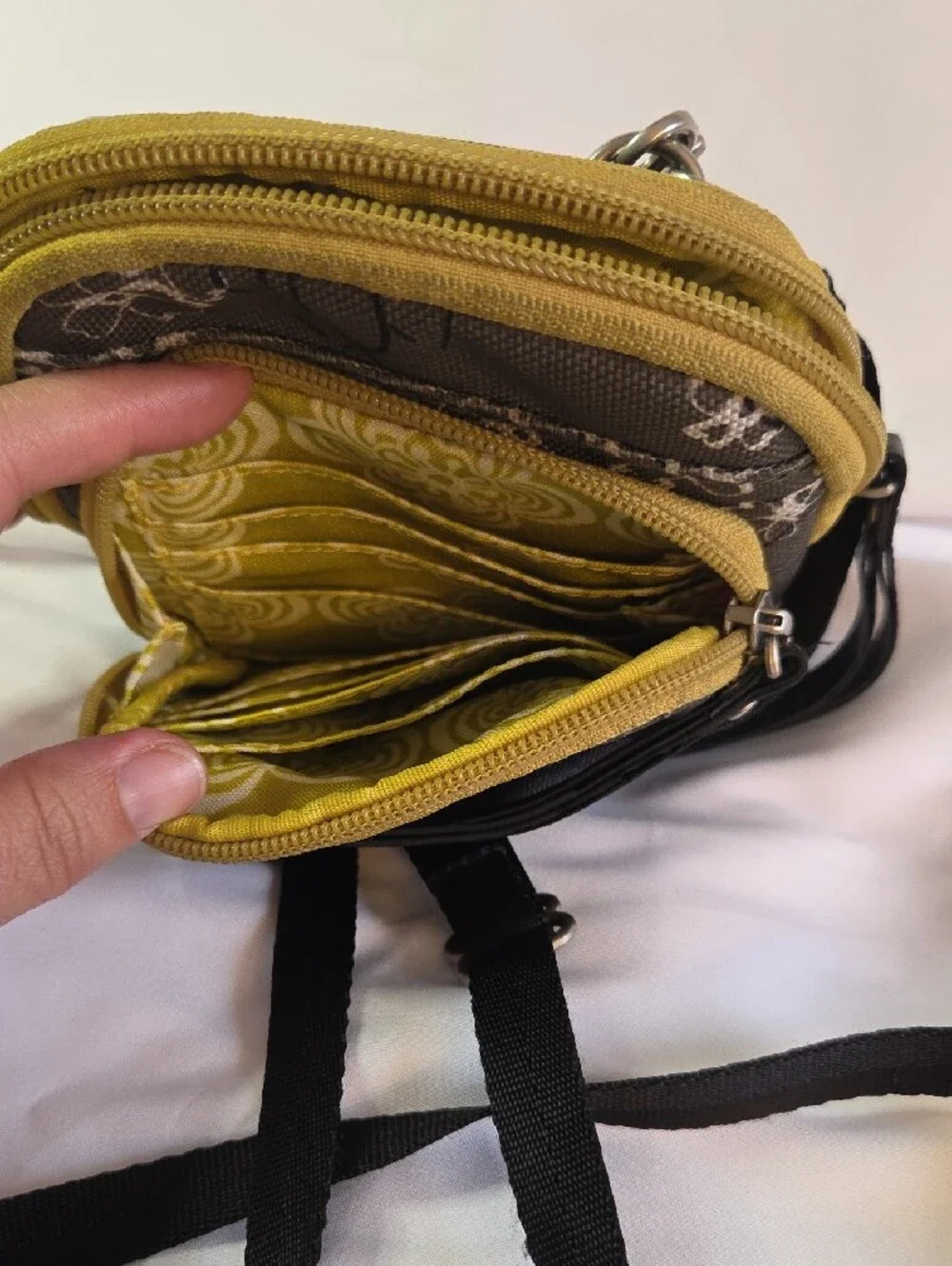 Haiku Olive Green Floral Accent Crossbody